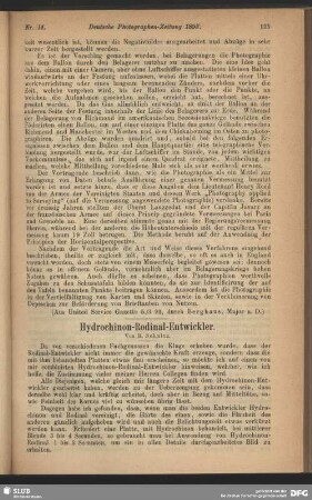 Hydrochinon-Rodinal-Entwickler