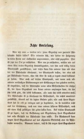 Achte Vorlesung