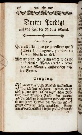 Dritte Predigt auf das Fest der Geburt Mariä.