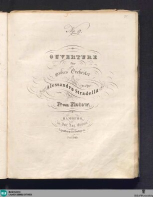 Ouverture für großes Orchester zur Oper: Alessandro Stradella