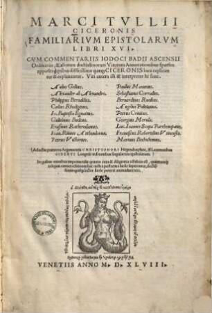Familiarium epistolarum libri XVI