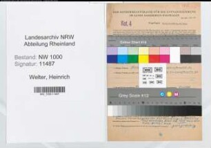 Entnazifizierung Heinrich Welter, geb. 19.12.1907 (Postbetriebsass.)