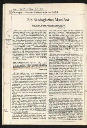 Ein ökologisches Manifest