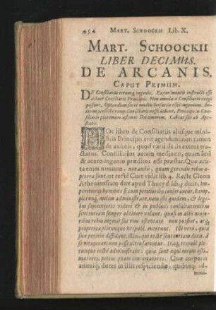 Liber Decimus. De Arcanis.