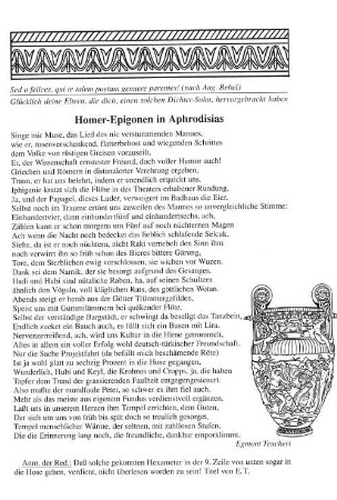 Homer-Epigonen in Aphrodisias