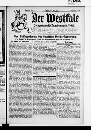 Der Westfale. 1920-1920