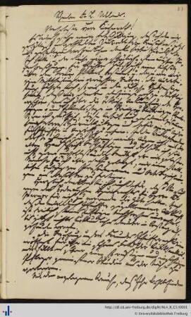 Brief von Ludwig Uhland an Franz Karl Grieshaber (28.04.1857)