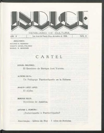 Año II, : núm. 21, diciembre de 1930