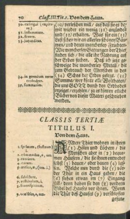 Classis tertiae.