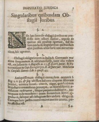 Disputatio Juridica De Singularibus quibusdam Obstagii Juribus.