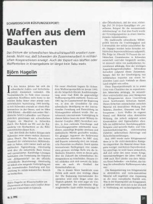 Schwedischer Rüstungsexport: Waffen aus dem Baukasten