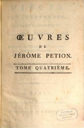 Oeuvres de Jérôme Pétion. 4