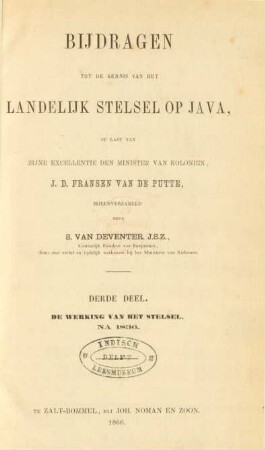 Deel 3: De werking van het stelsel, na 1836