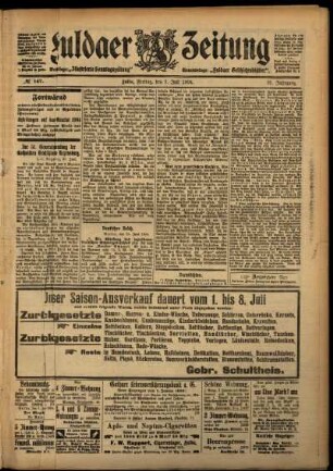Zweite Ausgabe vom Freitag, den 01. Juli 1904.