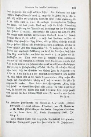 123-124 [Rezension] Samaran, Charles, La fiscalité pontificale en France au XIVe siècle