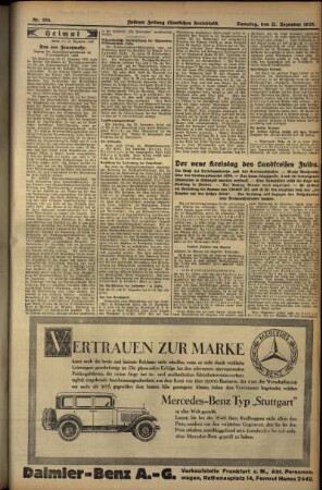 Zweite Ausgabe vom Samstag, den 21. Dezember 1929.