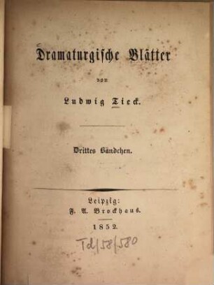 Dramaturgische Blätter, 3