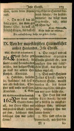 IX. Von der majestätischen Himmelfahrt unsers Heylandes, Jesu Christi