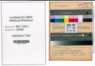 Entnazifizierung Fritz Hartmann, geb. 20.12.1905 (Kaufmaennischer Angestellter)