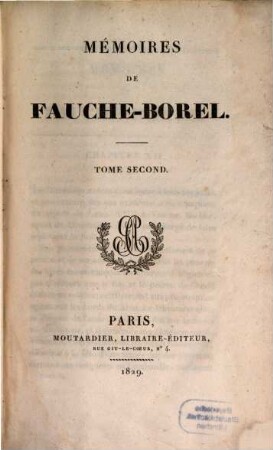 Mémoires de Fauche-Borel. 2