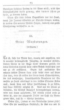 III. Meine Wanderungen. (Fortsezzung.)