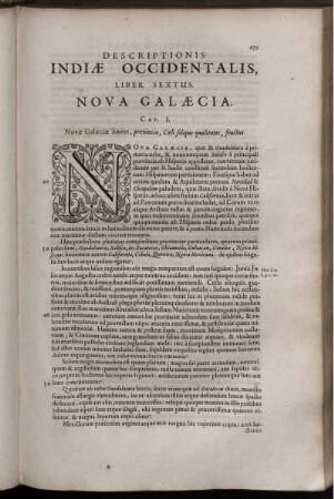 Descriptionis Indiæ Occidentalis, Liber Sextus. Nova Galæcia.