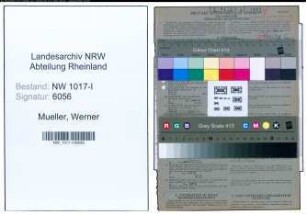 Entnazifizierung Werner Mueller , geb. 13.11.1913 (Elektro-installateur)