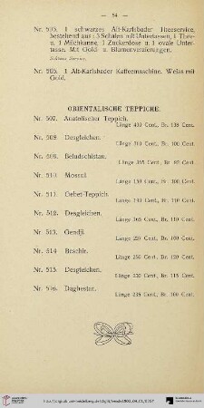 Orientalische Teppiche (Nr. 507-516)