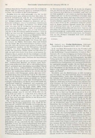 742-743 [Rezension] Rad, Gerhard von, Predigt-Meditationen