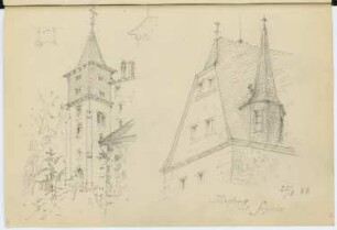 Schloss Marburg: Perspektivische Ansichten, Details (aus: Skizzen- und Fotoalbum 2)