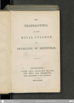 The Pharmacopoeia of the Royal College of Physicians of Edinburgh