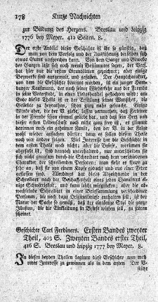Geschichte Carl Ferdiners aus Originalbriefen. Bd.1.,Bd.2.,T.1.