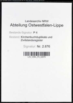 Zivilstandsregister der Munizipalität Soest (GHT 1812). (Gemeinde: Munizipalität Kreis Soest)
