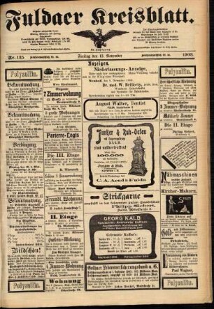 Zweite Ausgabe vom Freitag, den 13. November 1903.