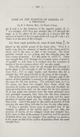 Note on the moments of inertia of a triangle.