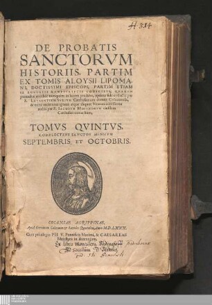Tomvs Qvintvs: Complectens Sanctos Mensivm Septembris Et Octobris