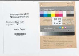 Entnazifizierung Franz Koch , geb. 27.11.1900 (Kaufmaennischer Angestellter)