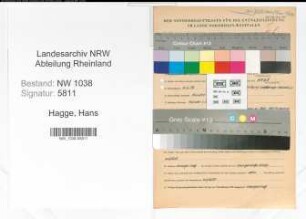 Entnazifizierung Hans Hagge , geb. 11.06.1893 (Ingenieur)