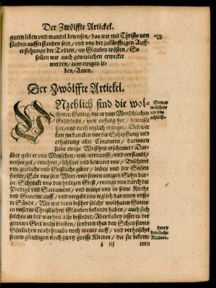 Der Zwölffte Artickel.