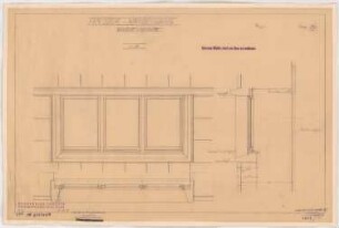 Deli-Lichtspiele, Breslau: Fenster Wandelgang, Aufriss, Schnitt, Grundriss 1:10