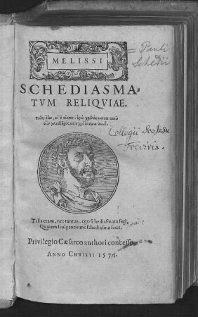 Melissi schediasmatvm reliqviae
