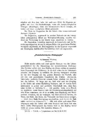 "Persönlichkeits-Pädagogik" : (Fortsetzung)