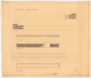Siedlung Hinrichssegen, Bruckmühl Tuchfabrik: Aufrisse und Schnitte 1:200