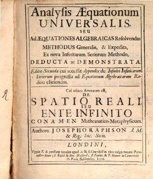 Analysis Aequationum universalis