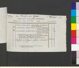Brief von Cottasche Buchhandlung an Goethe, Johann Wolfgang von