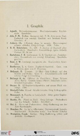I. Graphik (Nr. 1-196)