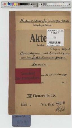 Requisitionen und Entschädigungen. Allgemein