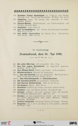 IV. Auctionstag (Nr. 556-729)