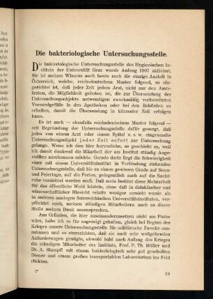 19-22, Die bakteriologische Untersuchungsstelle