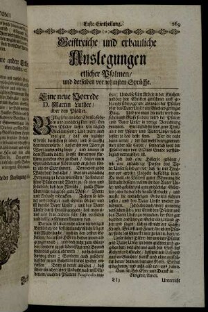 Geistreiche und erbauliche Auslegungen etlicher Psalmen/ und derselben vornehmsten Sprüche.